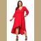 Red Ruffle Wrap Plus Size Hi low Dress