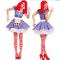 Harlequin Circus Mime Cirque Clown Jester Fancy Dress Halloween Costume