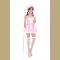 Halloween Fancy Pink Adult Princess Party Costume 