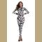 Sexy Halloween zebra cowgirl Print Catsuit Party Fancy Dress Jumpsuit playsuit