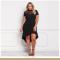 Plus Size Ruffle Hi-Lo Mesh Trim Dress