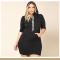 Plus Size Women's Autumn Short Sleeve Dresses Casual Black Red Slim Sexy Long Sleeve Mini Hoodie Dress