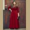 Women Long Knitwear V Neck Plus Size Bridesmaid Dress with Long Sleeve 