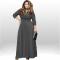 Women Long Knitwear V Neck Plus Size Bridesmaid Dress with Long Sleeve