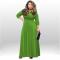 Women Long Knitwear V Neck Plus Size Bridesmaid Dress with Long Sleeve 