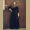 Women Long Knitwear V Neck Plus Size Bridesmaid Dress with Long Sleeve 