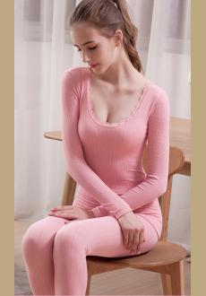 Women's Long Thermal Underwear Fleece Lined Winter Base Layering Set