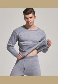 Autumn Winter 2 Pcs Men's Long Sleeve Casual Cotton Men Hot Underwear 3 Colors