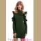 Army Green Cold Shoulder Ruffle Long Sleeve Bodycon Dress