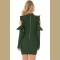 Army Green Cold Shoulder Ruffle Long Sleeve Bodycon Dress