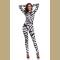 Sexy Halloween zebra cowgirl Print Catsuit Party Fancy Dress Jumpsuit playsuit