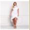Plus Size Ruffle Hi-Lo Mesh Trim Dress