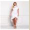 Plus Size Ruffle Hi-Lo Mesh Trim Dress