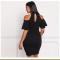 Sexy Off Shoulder Cut Out Chocker Bodycon Women's Plus Size Dress