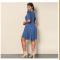 Fashion O-Neck Half Sleeve Casual A-Line Women's Plus Size Dress