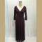 Women Long Knitwear V Neck Plus Size Bridesmaid Dress with Long Sleeve 