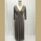 Women Long Knitwear V Neck Plus Size Bridesmaid Dress with Long Sleeve