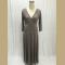 Women Long Knitwear V Neck Plus Size Bridesmaid Dress with Long Sleeve