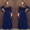 Women Long Knitwear V Neck Plus Size Bridesmaid Dress with Long Sleeve 