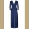 Women Long Knitwear V Neck Plus Size Bridesmaid Dress with Long Sleeve 