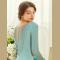 Lace Thermal Underwear V Neck Warm Embroidery Set Top And Bottom for Women