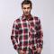 Winter business plaid button down men's long sleeved shirt