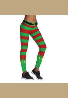 Women's Chic Ugly Santa Christmas Leggings Funny Costume Tights