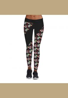 Women's Digital Polka Dot Print Christmas Active Workout Leggings Pants