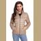 Khaki High Neck Quilted Cotton Jacket