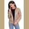 Khaki High Neck Quilted Cotton Jacket