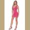  Ruched  Mini Dress Strechable sexy Spandex Tight Fitted Party Dress Pink