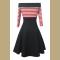 Women's Stripes Vintage Retro 1950s Style Swing Cocktail Dress