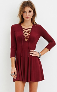 Collarless Lace Up F...
