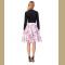 Vintage High Waist A-Line Rose Print Skirt