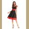 Fashion Ladylike Charming Vintage Red Shoulder Formal Ball Gown Party Women Dress