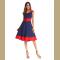 Fashion Ladylike Charming Vintage Red Shoulder Formal Ball Gown Party Women Dress