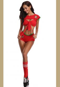 Cosplay Sexy Uniform Soccer Player Cheerleader World Cup Football Girl party dress High School Musical fancy Dress