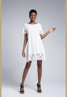 Women Casual Dress Hollow Out Vintage Short Sleeve Knee Length T Shirt Dresses 2018 New Summer Dress Women Robe Femme