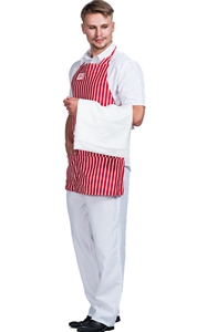 Men red stripe apron...