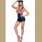 Sexy Women Navy Costume Stripe Sailor Jumpsuit Halloween Fancy Dress