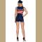 Sexy Women Navy Costume Stripe Sailor Jumpsuit Halloween Fancy Dress