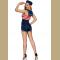 Sexy Women Navy Costume Stripe Sailor Jumpsuit Halloween Fancy Dress