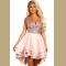 HEART BROKEN PINK GOLD SEQUIN MULTI LAYER SKATER DRESS