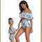 4Clovers Summer Cute Mommy Girls Bikini Set Halter Ruffles Family Matching Swimwear Two Piece Swimsuit