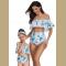 4Clovers Summer Cute Mommy Girls Bikini Set Halter Ruffles Family Matching Swimwear Two Piece Swimsuit