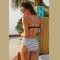 Black Colorblock Striped Bikini Swimsuit