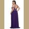 Purple Lace Bodice Hollow-out Plus Size Maxi Dress