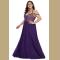 Purple Lace Bodice Hollow-out Plus Size Maxi Dress