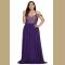 Purple Lace Bodice Hollow-out Plus Size Maxi Dress