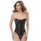 Women's Lace Overbust Boned Corset Bustier Padded Cup Lingerie Body Shaper